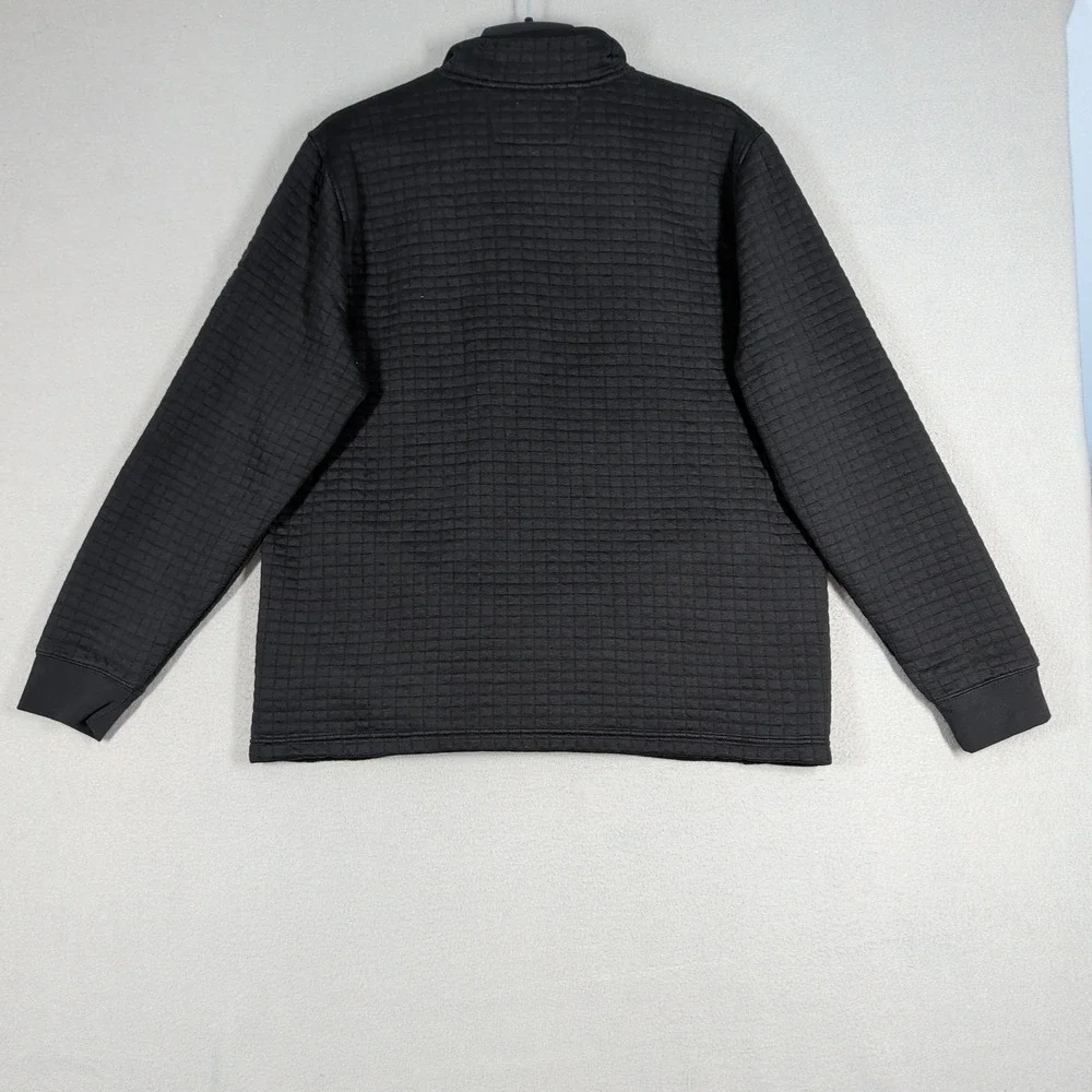 Vineyard Vines Pullover Mens XL Black Performance Quilted Snap Mock Neck Sweater